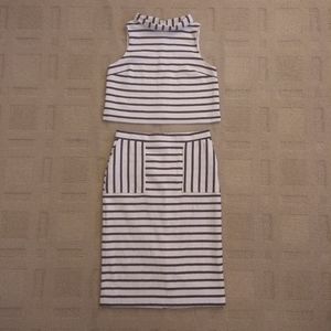 Eva Mendes New York and Co Crop Top and Skirt